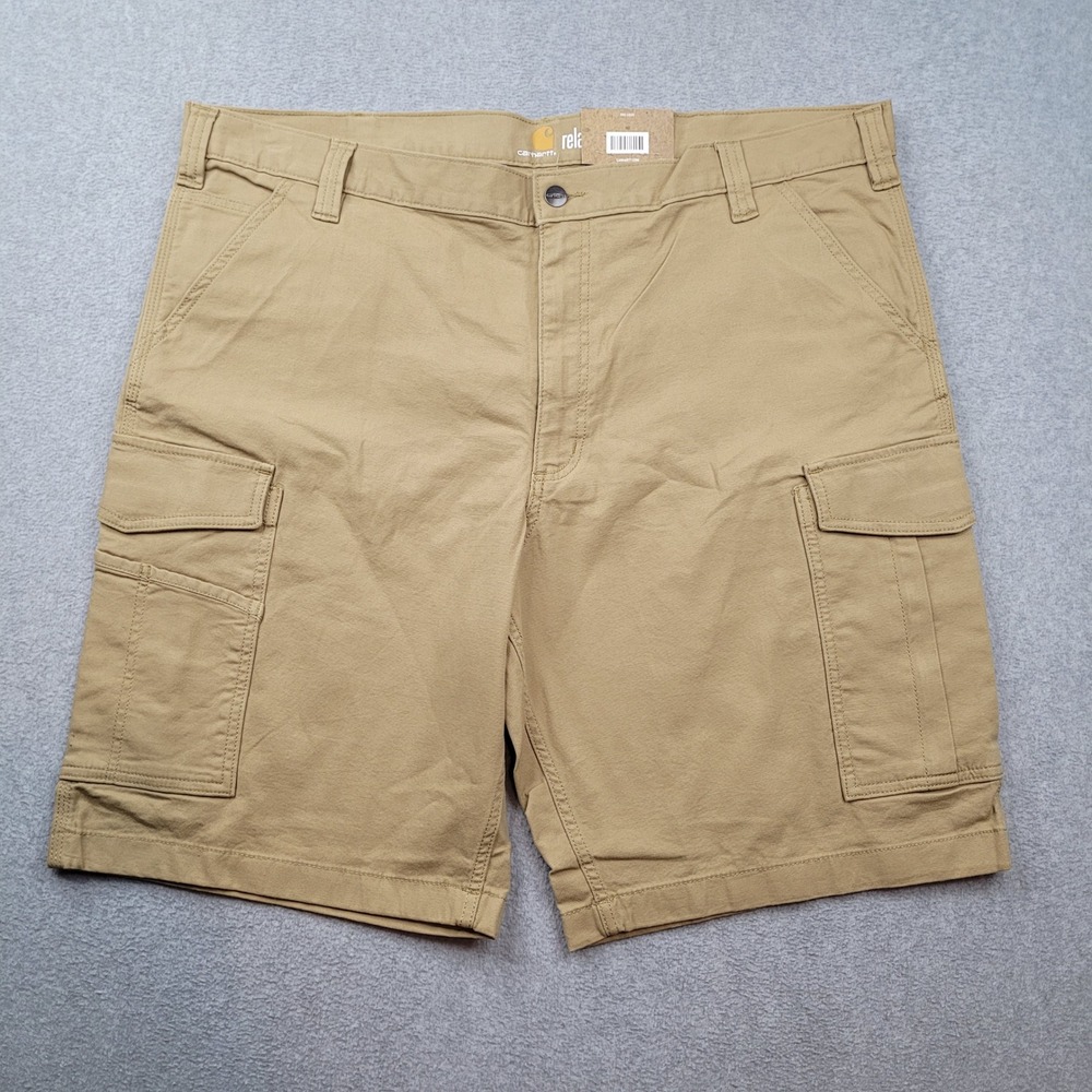 Carhartt Cargo Shorts Mens 42x11 Tan Rugged Flex Rigby Relaxed‎ Fit